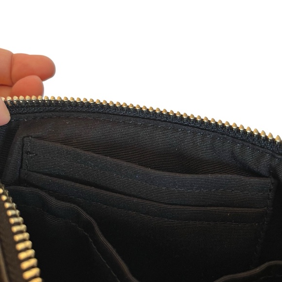 Coach Nolita 19 Black Pebbled Leather Gold Chain Shoulder Bag Crescent Purse - Picture 9 of 12